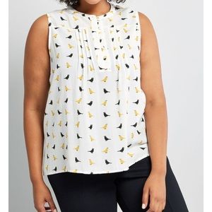 ModCloth bird print blouse
